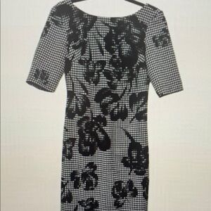 Elegant Black and White Floral Dress